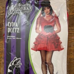 Lydia Deetz Red Costume Dress Women size Medium